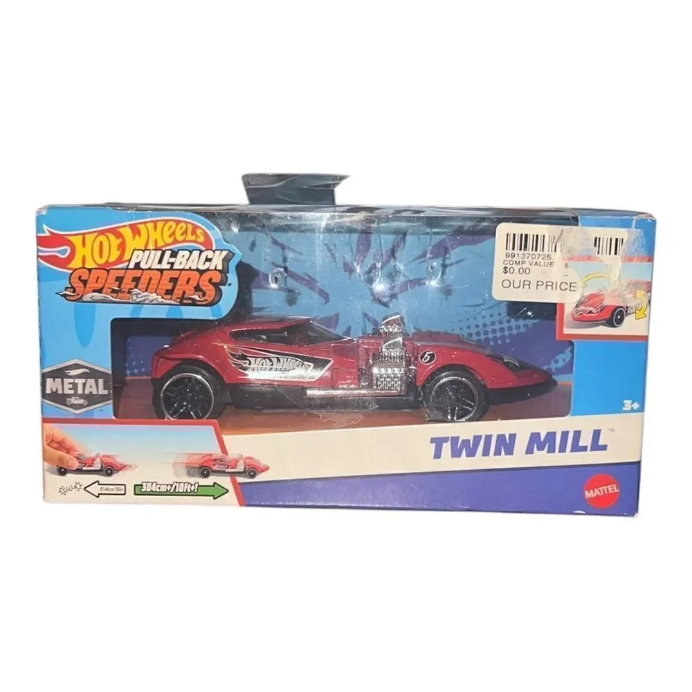 Hot Wheels Pull-Back Speeders Twin Mill Diecast Pull-Back Car 1:43 Scale Red New